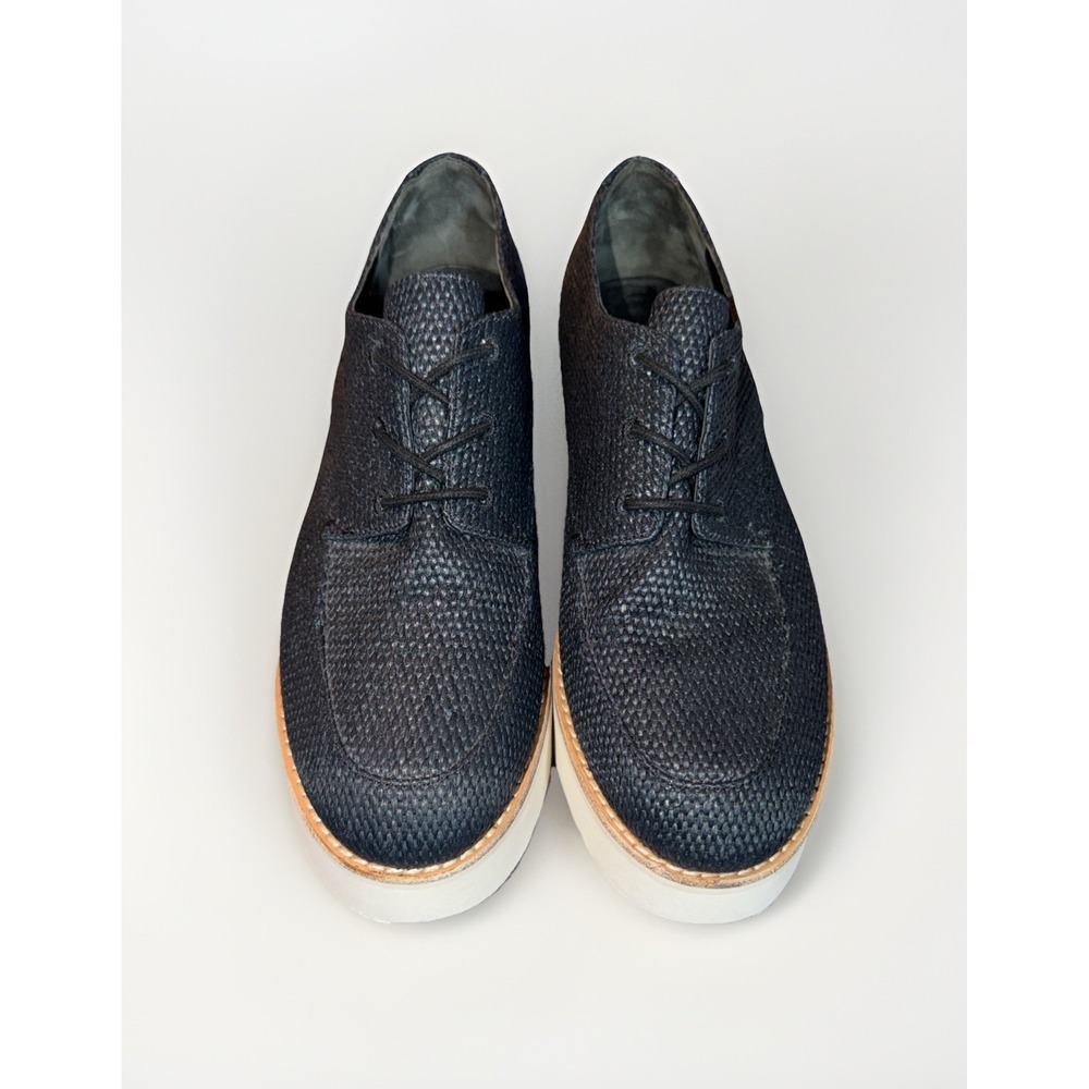 Vince Zina Raffia Platform Sneaker Women's‎ 9M Black Lace Up